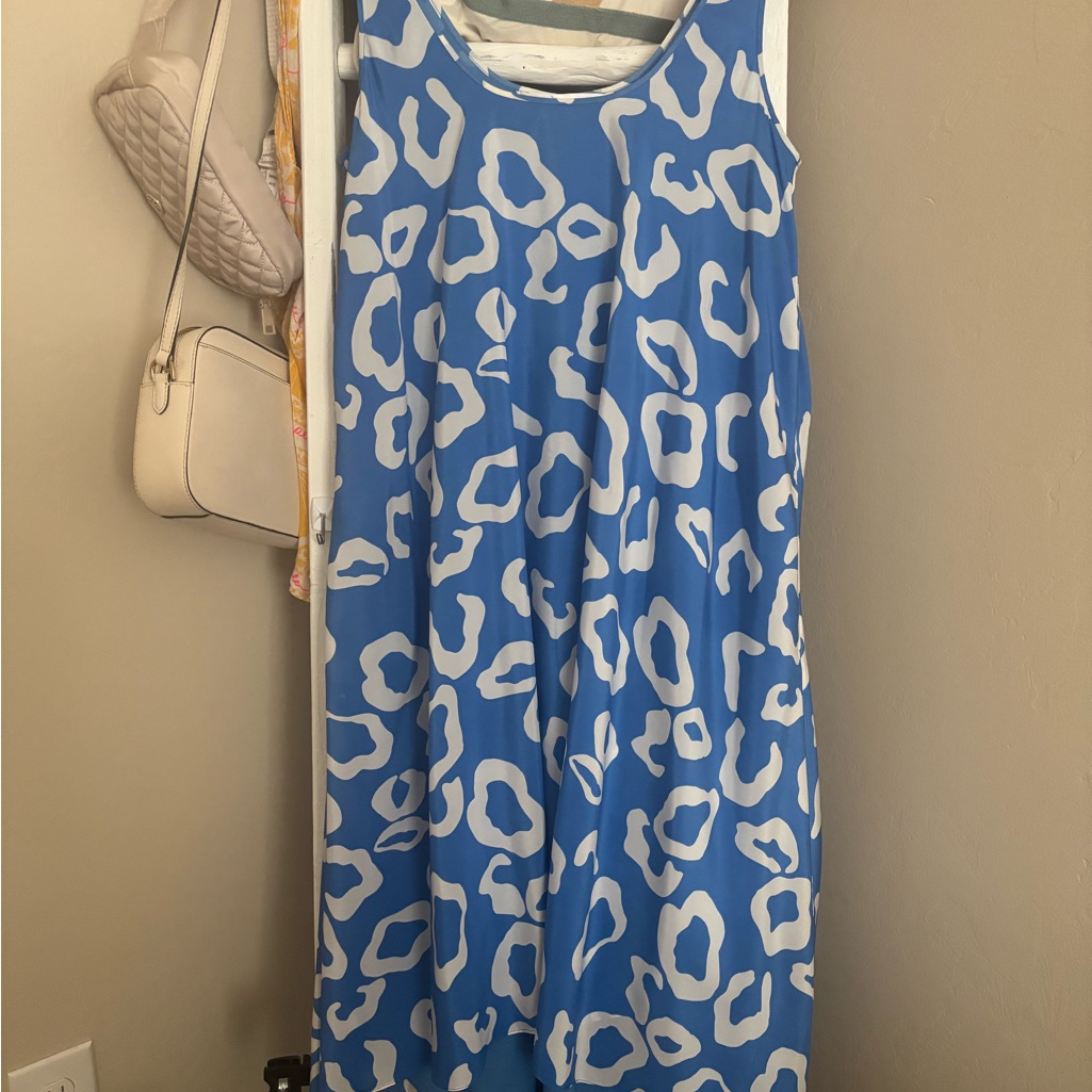 Diane Von Furstenberg Vintage Line - Blue And White Leopard Print Dress